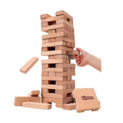 Toyshine Wooden 54 Wooden Building Block Tumbling Tower Party Game