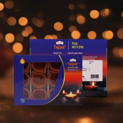 Shubhkart Tejas Puja Mitti Diya - 12 N