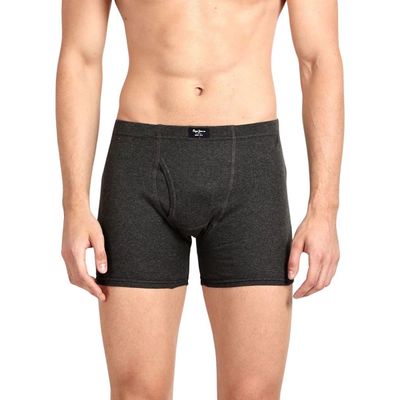 Pepe Jeans Men's Solid Cotton Trunk | Charcoal Melange - L