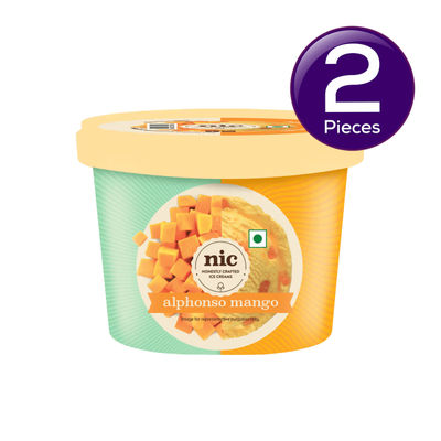 NIC Alphonso Mango Ice Cream Tub 100 ml X 2 Combo