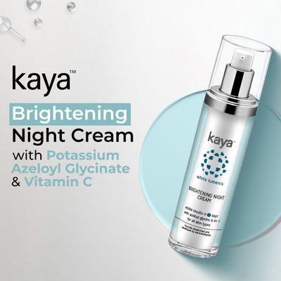 Kaya Brightening Night Cream 50Ml Azelaic Acid & Vitamin C Moisturizer For Visibly Brighter