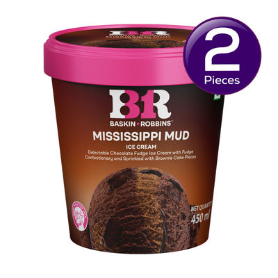 Baskin Robbins Mississippi Mud Ice Cream Tub 450 ml Combo