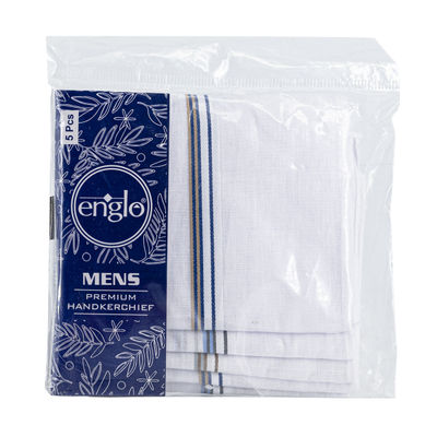Englo Men's Solid Cotton Handkerchief | White