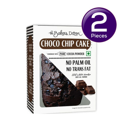 The Baker's Dozen Chocochip Cake No Palm Oil Loaded with Dark Chocolate Chips 150 g X 2 Combo