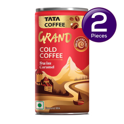 Tata Coffee Grand Ready To Drink Coffee Swiss Caramel 180 ml  X 2 Combo
