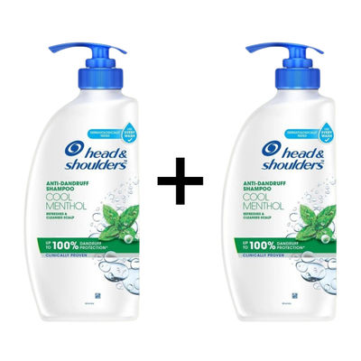 Head & Shoulders Cool Menthol Anti Dandruff Shampoo for Women & Men 650 ml X 2 Combo