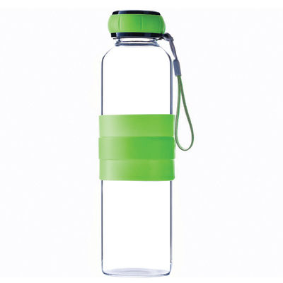 BAY6 Premium Imported Borosilicate Glass Bottle with Silicone Sleeves - 550 ml