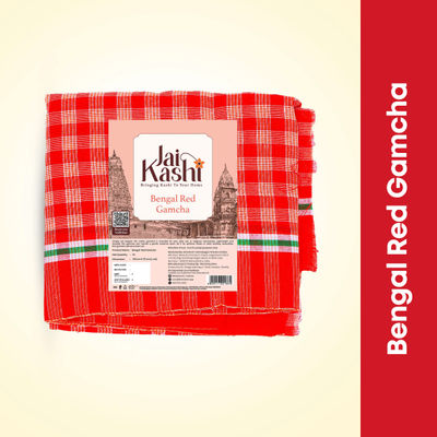 Jai Kashi Pooja Gamcha - Red | 59 x 30 inch