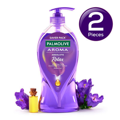 Palmolive Iris & Ylang Ylang Essential Oil Aroma Absolute Relax, Moisturizing Body Wash 750 ml Combo