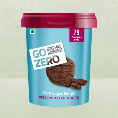 Go Zero Belgian Dark Chocolate Low Calorie Guilt Free Ice Cream Tub
