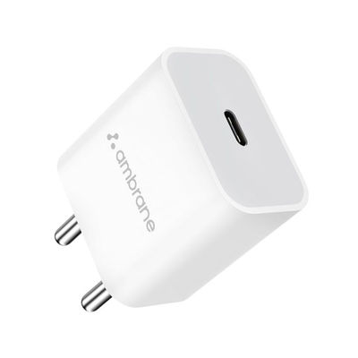 Ambrane 20W Type C Mobile Charger Adapter, Fast Charging For Android (Raap M20, White)