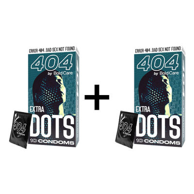 Bold Care Extra Dotted Condom - 1500 Raised Dots 10 pc X 2 Combo 