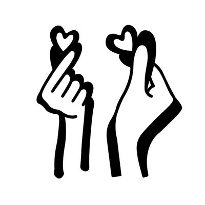 Urbanfix Korean Hearts Wall Art Cutout