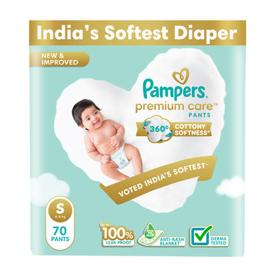 Pampers Premium Care Diaper Pants For Kids | White | S (4 - 8 kg)