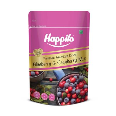 Happilo Premium American Dried Whole Blueberry Cranberry Duet