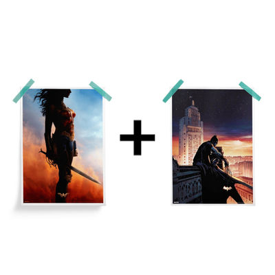 House Of Festivals Battle Ready - Wonder Woman Official Poster (1pc) & House Of Festivals Batman Watch - Dc Comics Official Poster (1pc) Combo