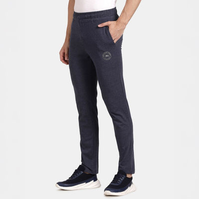 Pepe Jeans Men's Track Pant Cotton Rich Solid Mid-Rise Stretch Fabric Ultra Soft Absorbent | Black - L
