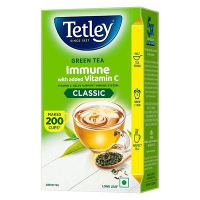 Tetley Loose Green Tea Leaves | Classic Flavour | Immune with Added Vitamin C | Makes 200 Cups
