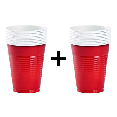 URGO Premium Red Party Cups / Disposable Glass (480ml) 1 pc X 2 Combo