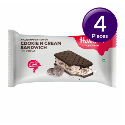 Havmor Cookie N Cream Sandwich 90 ml X 4 Combo