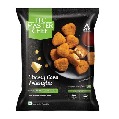 ITC Master Chef Cheesy Corn Triangle Nugget | Goodness of Protein | With Cheddar Cheese | 28 pieces