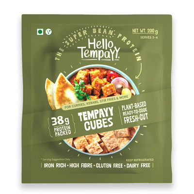 Hello Tempayy Natural Tempeh Cubes Protein & Fibre Rich