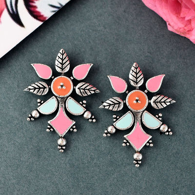 Voylla Bagh E Fiza Floral Pattern Subtle Earrings