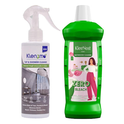 Kleenest Advanced Bathroom Cleaner Liquid, Rose (1l) & Klenzmo Tap Cleaner (270ml) Combo