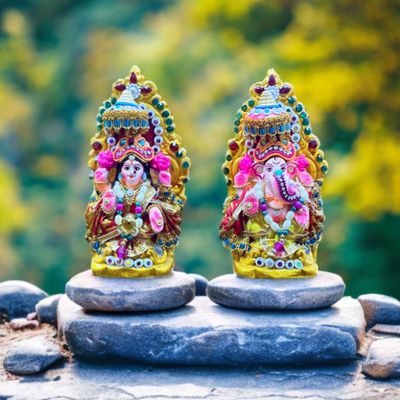 Diacraft Lakshmi Ganesh Idol - Diwali Puja Shudhhi 5.4 Inch