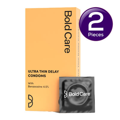 Bold Care Ultra Thin Delay Condoms with Benzocaine 4.5% 10 pc X 2 Combo