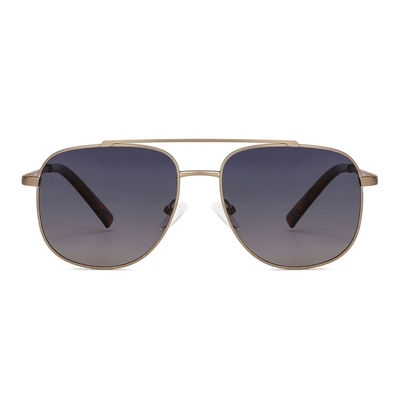 Vincent Chase by Lenskart | Full Rim Square Sunglasses | Polarized UV Protected | Unisex | Large | Black & Gold