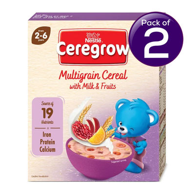 Nestle Ceregrow Multigrain Cereal With Milk and Fruits 300 g Combo