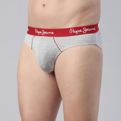 Pepe Jeans Men's Brief Grey Melange Pack of 2 - M
