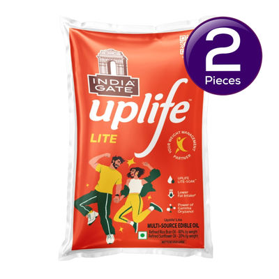 India Gate Uplife Lite Edible Oil 1 l X 2 Combo