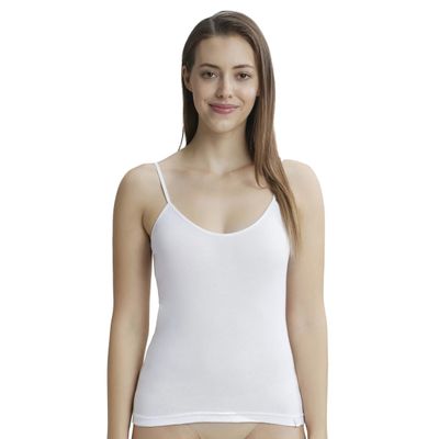 Jockey 1487 Women's Super Combed Cotton Rib Camisole|Adjustable Straps | White-XXL