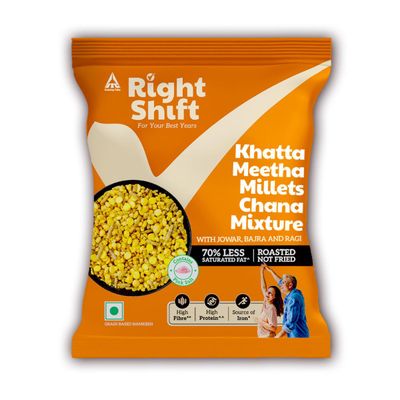 ITC Right Shift ROASTED Khatta meetha Millets Channa Mixture | 70% Less Sat Fat