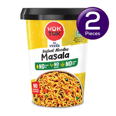 Wok Tok by Veeba Instant Cup Noodles Masala 92.5 g X 2 Combo