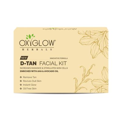 Oxyglow Herbals D-Tan Facial Kit - Remove Tan|Revives Dull Skin|Instant Glow|Oil Free Skin