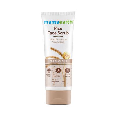 Mamaearth Rice Face Scrub For Glowing Skin, With Rice Water & Niacinamide For Glass Skin