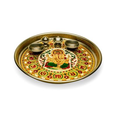 Divine Vibes Ganesh Ji Puja Thali Size 10.75 Inch