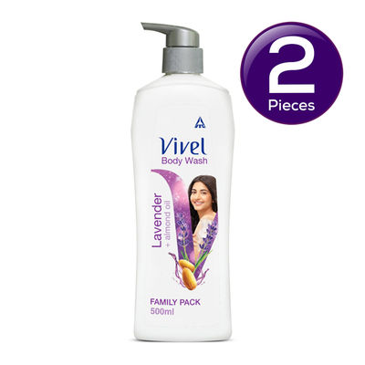 Vivel Body Wash Lavender & Almond Oil Shower For Women And Men 500 ml Combo