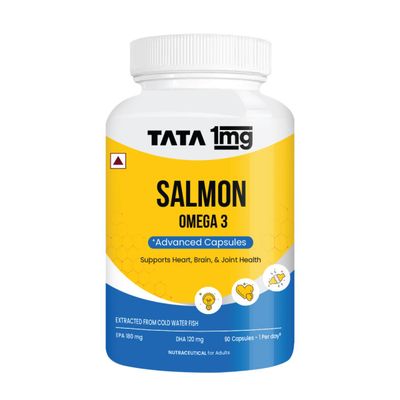Tata 1mg Salmon Omega 3 Fish Oil Capsules Pack Of 90