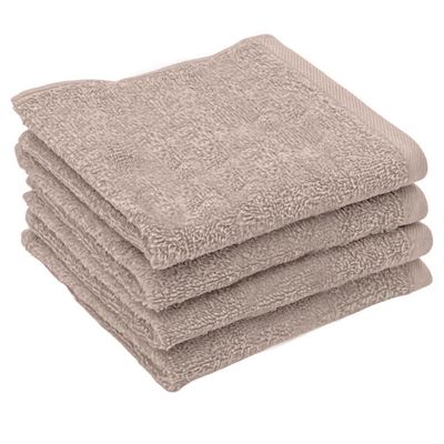 BAY6 100% Cotton Face Towels - 30 cm x 30 cm | 400 GSM - Beige - Set of 4