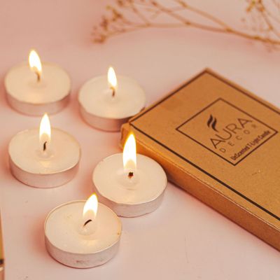 Auradecor Unscented Tealight Candles Pack of 10