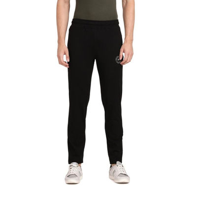 Pepe Jeans Men's Track Pant Cotton Rich Solid Mid-Rise Stretch Fabric Ultra Soft Absorbent | Black - S