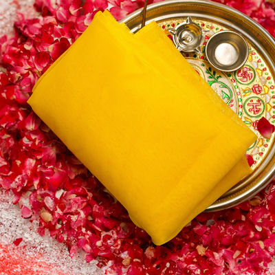 Divine Vibes Pooja Cloth 1.25 Meter - Yellow