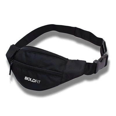 Boldfit Unisex Waist Bag Polyester Adjustable Strap | Black