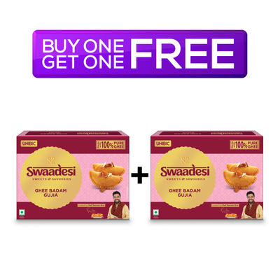 Ghee Badam Gujiya by Unibic Swaadesi 240 g  X 2 Combo