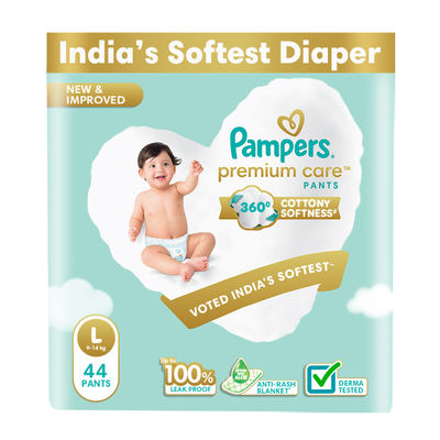 Pampers Premium Care Diaper Pant For Kids | White | L (9 - 14 kg)