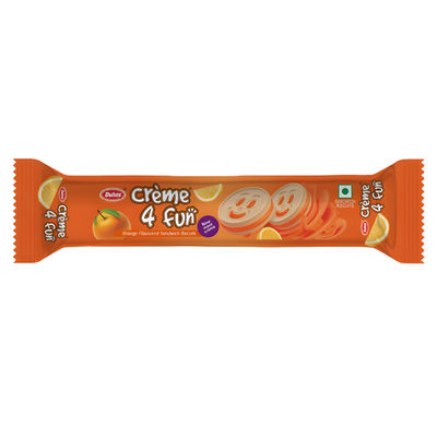 Dukes Creme 4 Fun Orange Flavoured Sandwich Cream Biscuits | Preservative-free